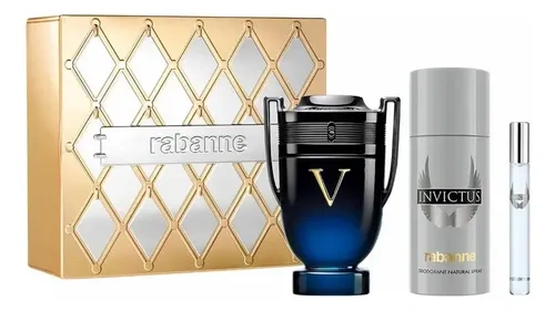 Kit Paco Rabanne Invictus Victory Elixir Parfum 3pçs